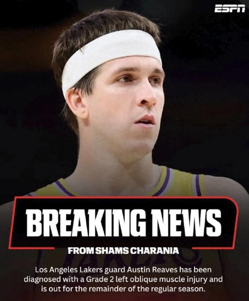 Reaves công bố nghỉ thi đấu, sẽ vắng mặt 4-6 tuần, mùa giải chính thức không còn! Giấc mơ vô địch của Lakers cũng tan biến!