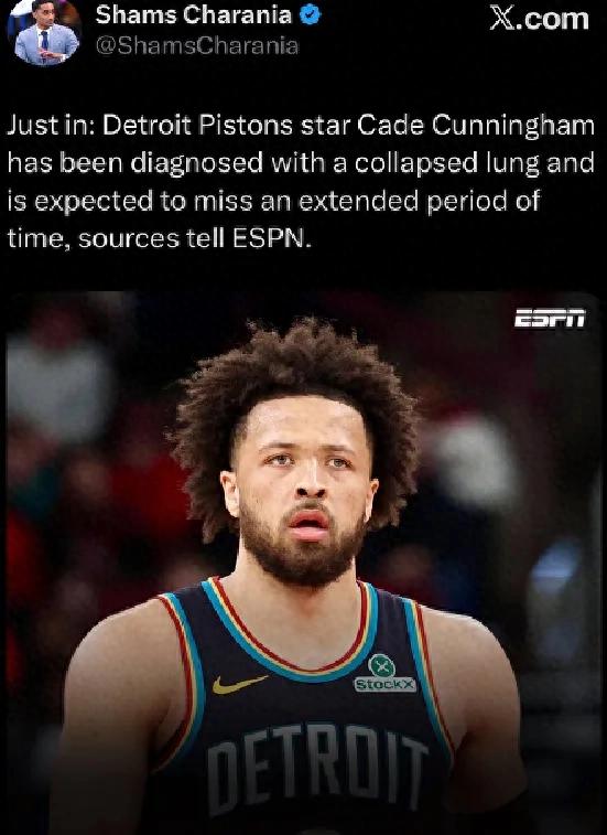 Đã xác nhận! Ngôi sao số một bị tràn khí màng phổi! Một ngôi sao NBA lại đột ngột gục xuống