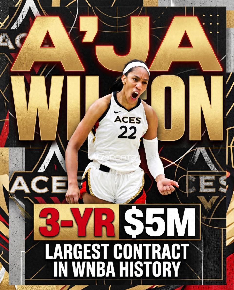 Hợp đồng lớn nhất trong lịch sử WNBA! A'ja Wilson ký hợp đồng siêu cao cấp 3 năm trị giá 5 triệu USD để tiếp tục ở lại đội, mức lương hàng năm vẫn thấp hơn Bronny.