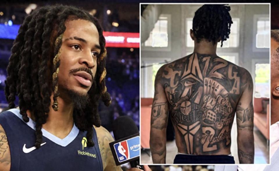 Hình xăm logo đội Grizzlies ở sau lưng! Morant trở lại tự nhận mình vô cùng trung thành, huấn luyện viên và đối thủ đều khen ngợi anh ấy