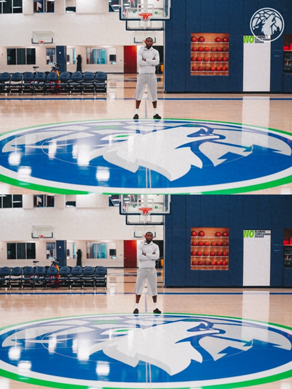 Kuminga xuất hiện tại phòng tập Timberwolves! Ôm chào Edwards vui vẻ, trò chuyện nghiêm túc với HLV trưởng và lãnh đạo.