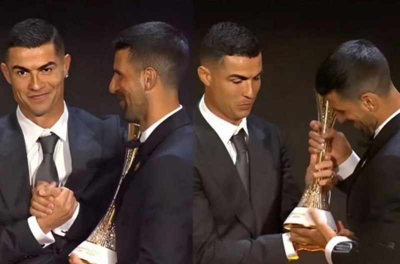 Khoảnh khắc 'GOAT' trao giải cho 'GOAT' tại Globe Soccer 2025