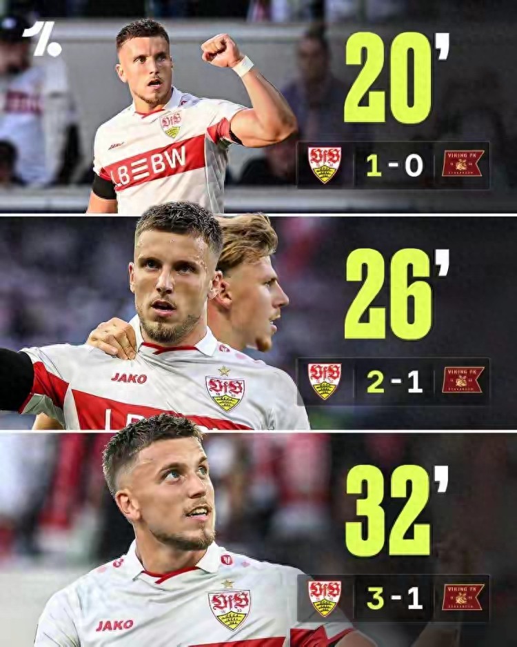 12 phút lập hat-trick tỏa sáng tại Champions League! Demirovic tạo lịch sử trong 32 phút, Stuttgart 3-1 Viking