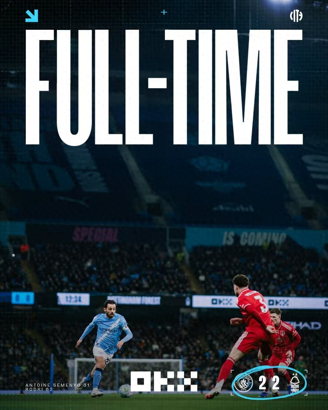 Sau trận hòa 2-2 với Nottingham Forest, Man City còn 16 ngày với 5 trận đấu: 3 trận sân khách liên tiếp gặp Newcastle, Real Madrid và West Ham, rồi đối đầu Arsenal tại Cúp Liên đoàn.