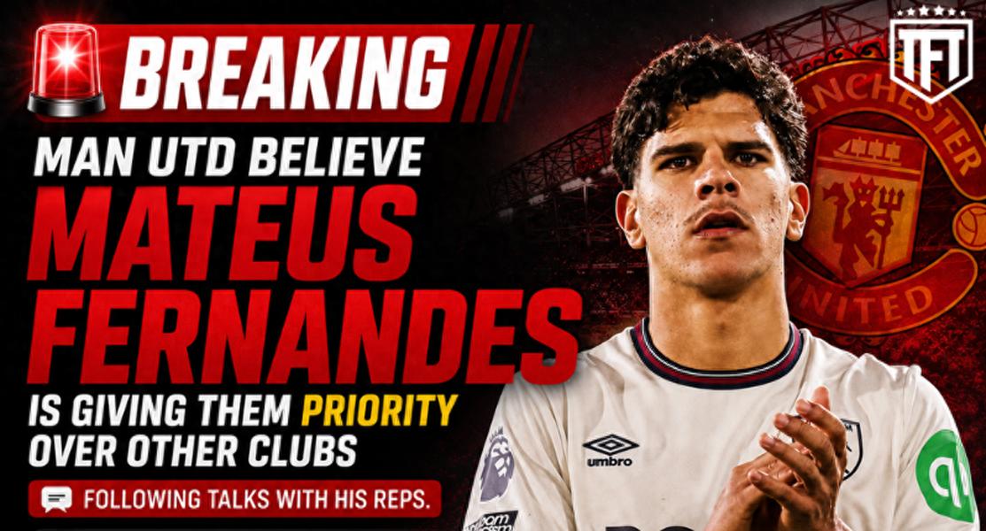 Tiết lộ: M. Fernandes muốn đến Manchester United, sẵn sàng từ chối Arsenal và PSG! West Ham dù thấp nhất cũng đòi 60 triệu bảng