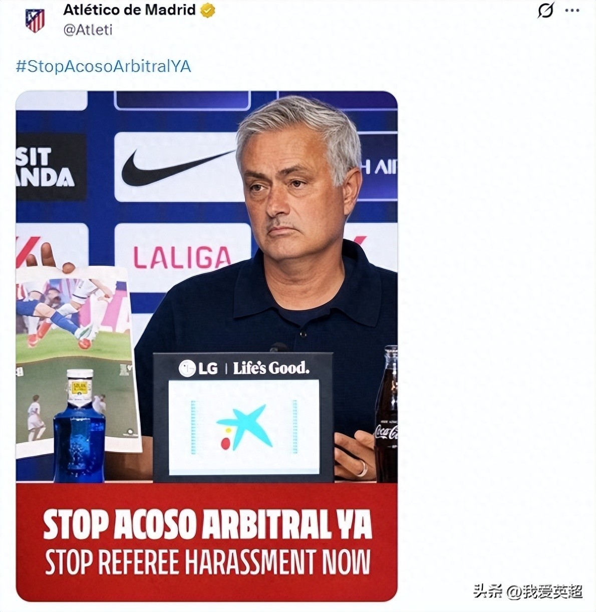 Atletico Madrid chính thức đáp trả! In ảnh HLV Mourinho: Ngừng đe dọa trọng tài - Real Madrid đã hưởng lợi từ sai sót vô số lần