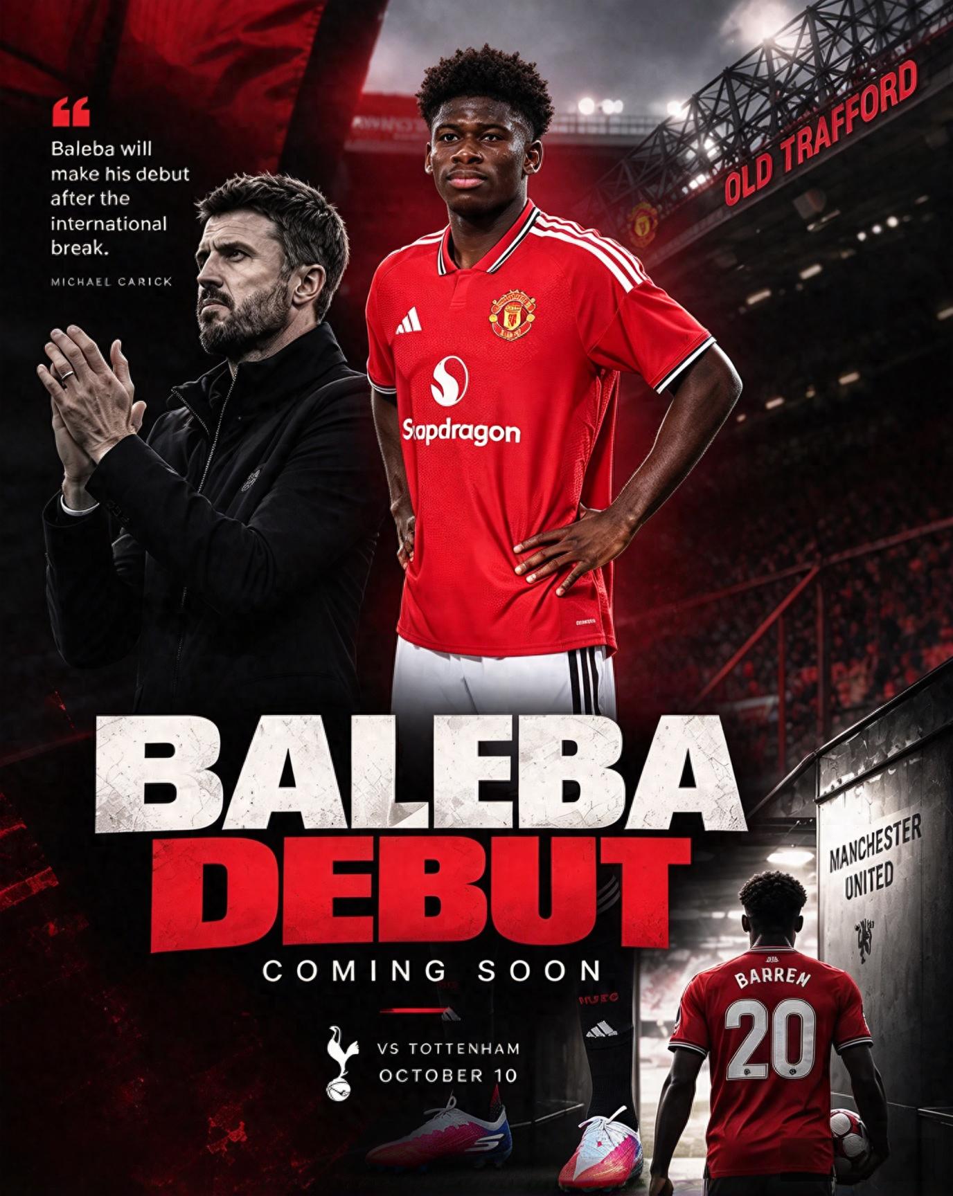 巴莱巴 sẽ có mặt trong đội hình xuất phát của Manchester United trong trận gặp Tottenham! Trong nhiều năm, anh luôn mơ ước được khoác áo Quỷ đỏ, và chấn thương có thể lại là điều giúp anh thành công hơn.