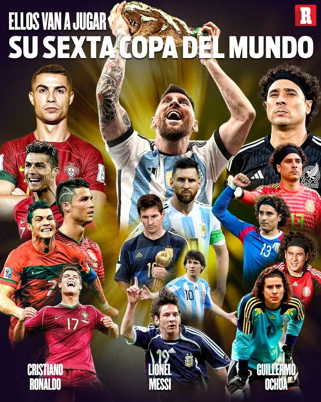Sáu lần tham dự World Cup, chỉ có ba người trong làng bóng đá: Ronaldo, Messi và Ochoa.