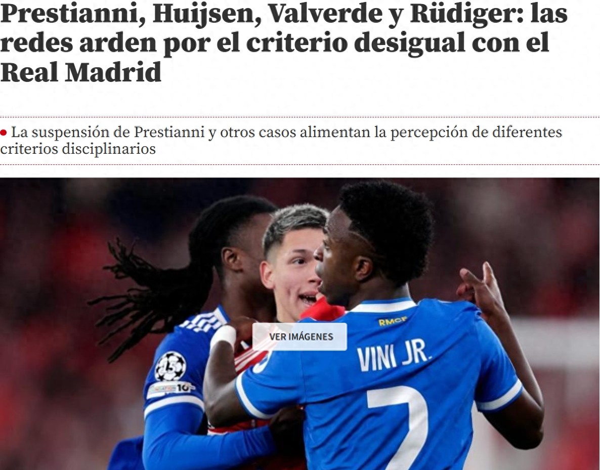 Vụ việc Heison có bằng chứng rõ ràng nhưng không bị xử phạt, Real Madrid chơi tiêu chuẩn kép đến mức cả truyền thông Tây Ban Nha cũng không chịu nổi.