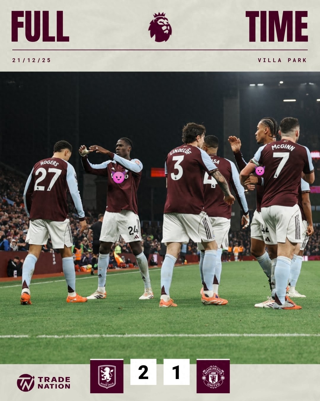 Emery đã biến Villa trở nên tuyệt đẹp, không sợ lịch thi đấu khắc nghiệt, thắng Man United 2-1 để có chuỗi 10 chiến thắng liên tiếp.