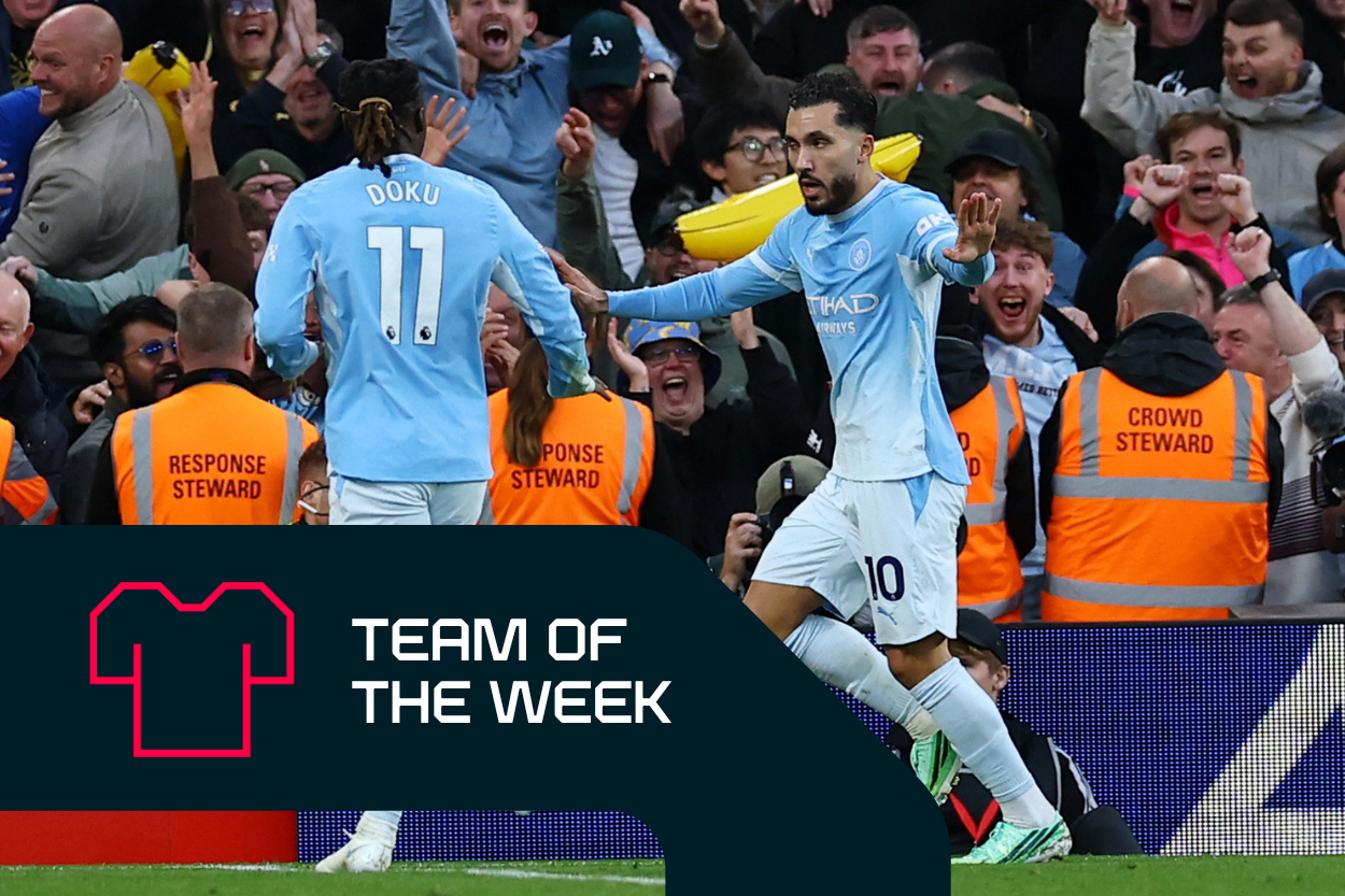 Đội hình tiêu biểu Premier League tuần này: Doku &amp; Cherki tỏa sáng cho Man City, Guimaraes ghi điểm cao